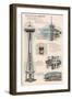 Seattle, WA, Space Needle Technical Drawing-Lantern Press-Framed Art Print