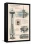 Seattle, WA, Space Needle Technical Drawing-Lantern Press-Framed Stretched Canvas