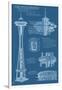 Seattle, WA, Space Needle Technical Drawing-Lantern Press-Framed Art Print