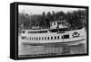Seattle, WA - SS Sightseer Ship Entering Puget Sound from Ballard Locks-Lantern Press-Framed Stretched Canvas