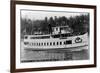 Seattle, WA - SS Sightseer Ship Entering Puget Sound from Ballard Locks-Lantern Press-Framed Premium Giclee Print