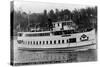 Seattle, WA - SS Sightseer Ship Entering Puget Sound from Ballard Locks-Lantern Press-Stretched Canvas