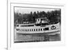 Seattle, WA - SS Sightseer Ship Entering Puget Sound from Ballard Locks-Lantern Press-Framed Art Print