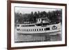 Seattle, WA - SS Sightseer Ship Entering Puget Sound from Ballard Locks-Lantern Press-Framed Art Print