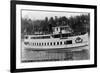 Seattle, WA - SS Sightseer Ship Entering Puget Sound from Ballard Locks-Lantern Press-Framed Art Print