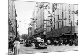 Seattle, WA Street Scene Downtown Photograph - Seattle, WA-Lantern Press-Mounted Premium Giclee Print