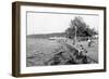 Seattle, WA View of Alki Beach and Boardwalk Photograph - Seattle, WA-Lantern Press-Framed Art Print