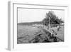 Seattle, WA View of Alki Beach and Boardwalk Photograph - Seattle, WA-Lantern Press-Framed Art Print