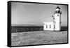Seattle, WA View of Alki Beach Lighthouse Photograph - Seattle, WA-Lantern Press-Framed Stretched Canvas