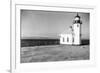 Seattle, WA View of Alki Beach Lighthouse Photograph - Seattle, WA-Lantern Press-Framed Art Print