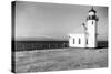 Seattle, WA View of Alki Beach Lighthouse Photograph - Seattle, WA-Lantern Press-Stretched Canvas