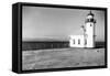 Seattle, WA View of Alki Beach Lighthouse Photograph - Seattle, WA-Lantern Press-Framed Stretched Canvas