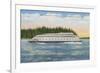 Seattle, WA - View of Kalakala Ferry on Puget Sound-Lantern Press-Framed Art Print