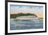 Seattle, WA - View of Kalakala Ferry on Puget Sound-Lantern Press-Framed Art Print