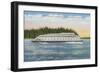 Seattle, WA - View of Kalakala Ferry on Puget Sound-Lantern Press-Framed Art Print