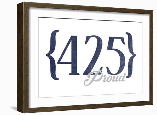 Seattle, Washington - 425 Area Code (Blue)-Lantern Press-Framed Art Print