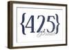 Seattle, Washington - 425 Area Code (Blue)-Lantern Press-Framed Art Print