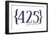 Seattle, Washington - 425 Area Code (Blue)-Lantern Press-Framed Art Print