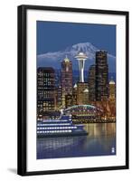 Seattle, Washington at Night - Image Only-Lantern Press-Framed Art Print