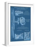 Seattle, Washington, Ballard Locks Technical Blueprint-Lantern Press-Framed Art Print