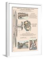 Seattle, Washington, Ballard Locks Technical Drawing-Lantern Press-Framed Art Print