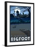 Seattle, Washington Bigfoot-Lantern Press-Framed Art Print