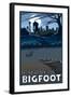 Seattle, Washington Bigfoot-Lantern Press-Framed Art Print