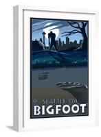 Seattle, Washington Bigfoot-Lantern Press-Framed Art Print