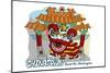 Seattle, Washington - Chinatown - Cartoon Icon-Lantern Press-Mounted Art Print