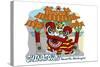 Seattle, Washington - Chinatown - Cartoon Icon-Lantern Press-Stretched Canvas