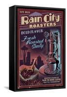 Seattle, Washington - Coffee Roasters-Lantern Press-Framed Stretched Canvas