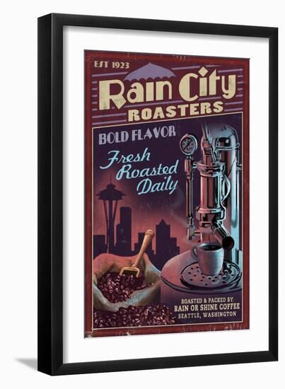 Seattle, Washington - Coffee Roasters-Lantern Press-Framed Art Print