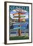 Seattle, Washington - Destination Signs-Lantern Press-Framed Art Print