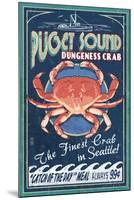 Seattle, Washington - Dungeness Crab-Lantern Press-Mounted Art Print