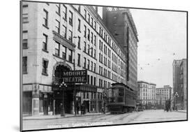 Seattle, Washington - Exterior View of Moore Theatre, Second Ave-Lantern Press-Mounted Art Print