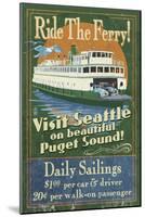 Seattle, Washington - Ferry-Lantern Press-Mounted Art Print