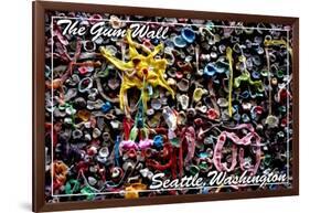 Seattle, Washington - Gum Wall on Post Alley-Lantern Press-Framed Art Print