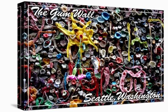 Seattle, Washington - Gum Wall on Post Alley-Lantern Press-Stretched Canvas