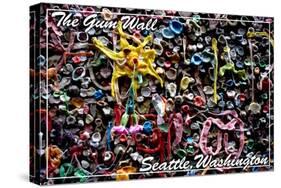 Seattle, Washington - Gum Wall on Post Alley-Lantern Press-Stretched Canvas