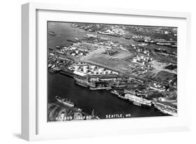 Seattle, Washington - Harbor Island Aerial Photograph-Lantern Press-Framed Art Print