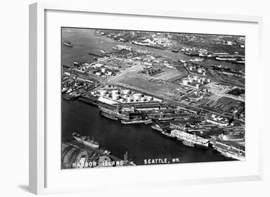 Seattle, Washington - Harbor Island Aerial Photograph-Lantern Press-Framed Art Print