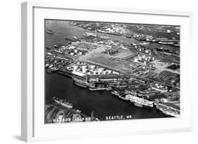 Seattle, Washington - Harbor Island Aerial Photograph-Lantern Press-Framed Art Print