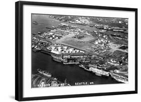 Seattle, Washington - Harbor Island Aerial Photograph-Lantern Press-Framed Art Print