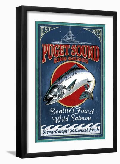 Seattle, Washington - King Salmon-Lantern Press-Framed Art Print