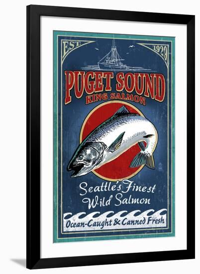 Seattle, Washington - King Salmon-Lantern Press-Framed Art Print