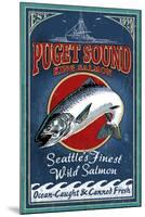 Seattle, Washington - King Salmon-Lantern Press-Mounted Art Print