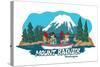 Seattle, Washington - Mt. Rainier - Cartoon Icon-Lantern Press-Stretched Canvas