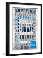 Seattle, Washington - Museum of Flight Typography-Lantern Press-Framed Art Print