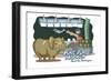 Seattle, Washington - Pike Place Market - Cartoon Icon-Lantern Press-Framed Art Print