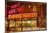 Seattle, Washington - Pike Place Market Christmas-Lantern Press-Mounted Art Print